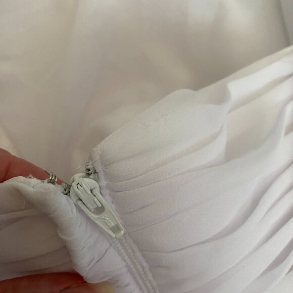 NWT Davids Bridal Halter Chiffon Wedding Dress Size 6 Empire Waist Sweetheart - Picture 16 of 16